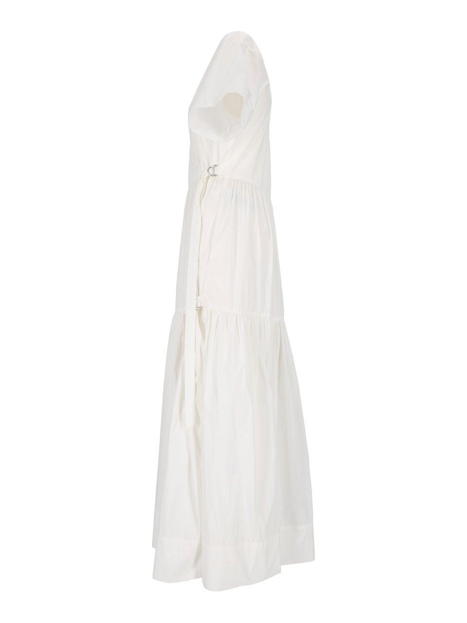 P.A.R.O.S.H. Wrap Style Tiered Belted Midi Dress Wit