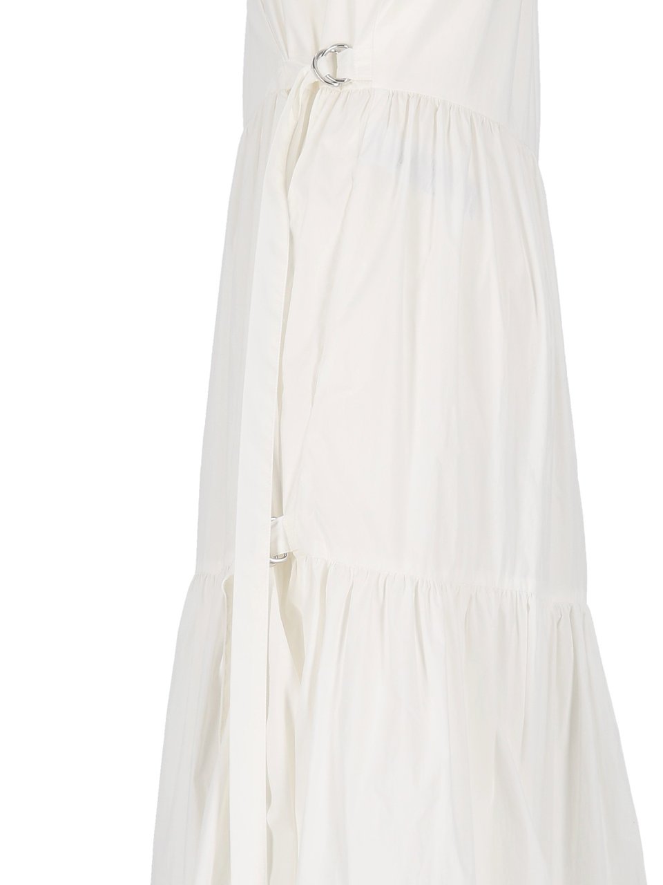 P.A.R.O.S.H. Wrap Style Tiered Belted Midi Dress Wit