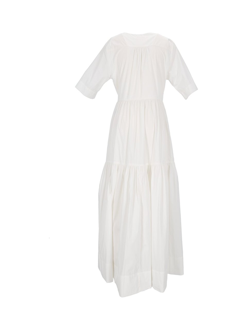 P.A.R.O.S.H. Wrap Style Tiered Belted Midi Dress Wit