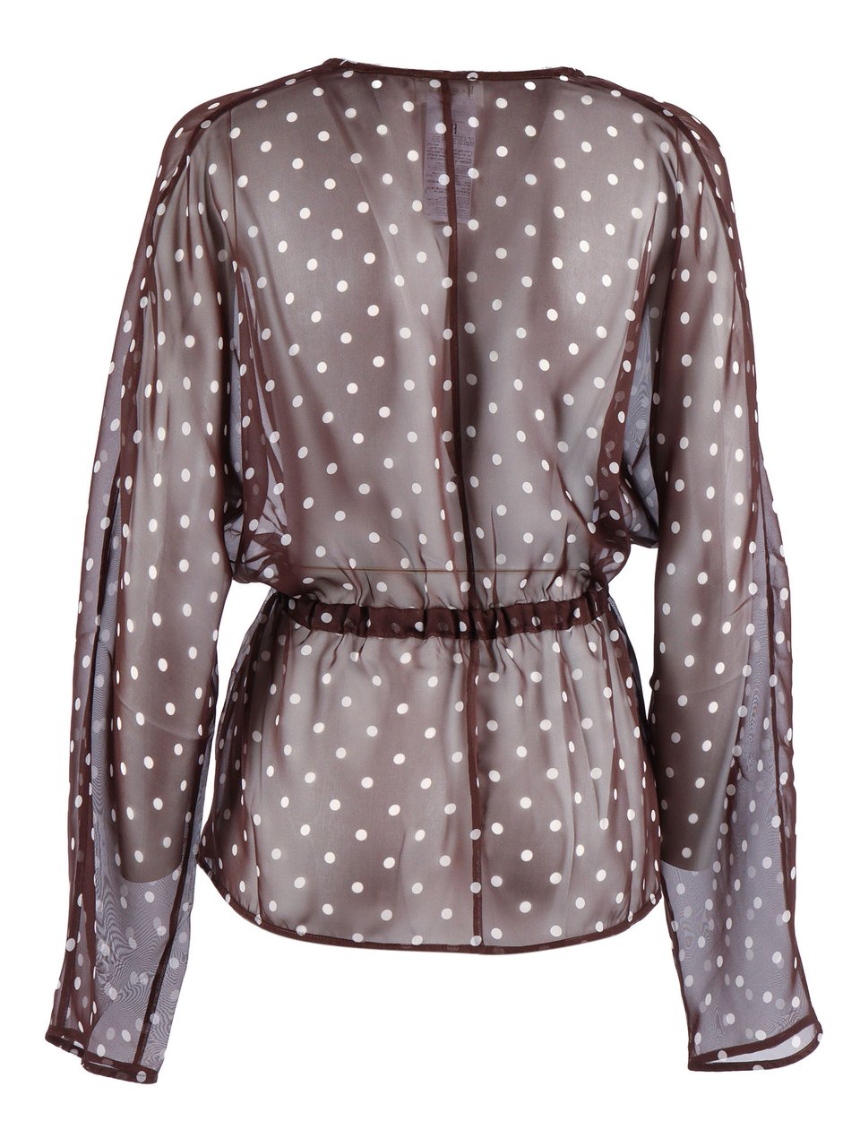 P.A.R.O.S.H. Sheer Brown V Neck Blouse Grijs