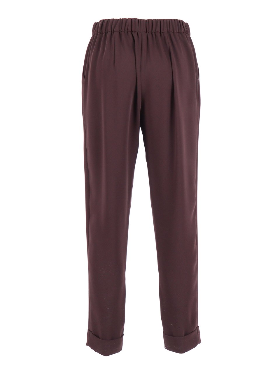 P.A.R.O.S.H. Relaxed Fit Cuffed Cropped Straight-Leg Pants Maroon