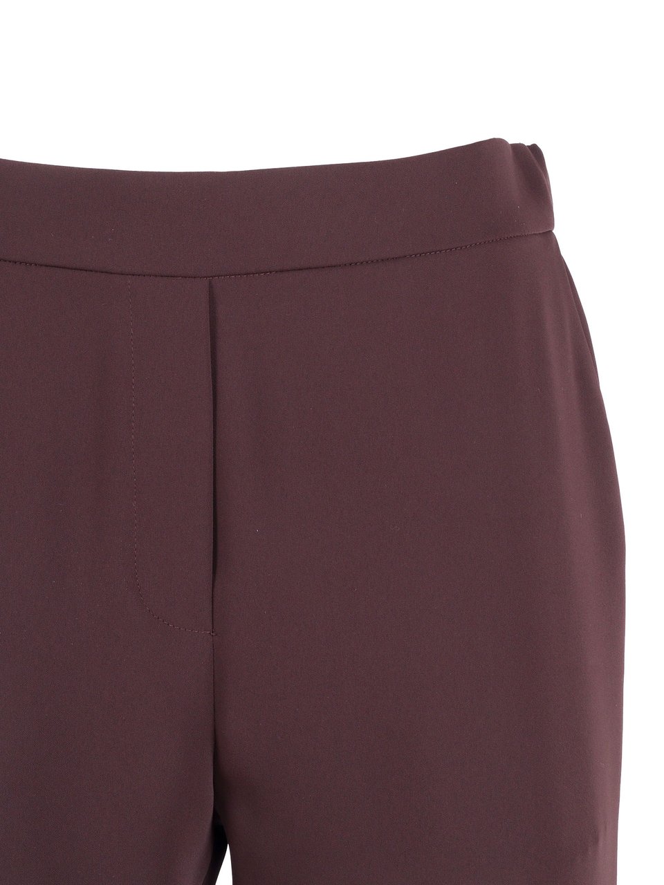 P.A.R.O.S.H. Relaxed Fit Cuffed Cropped Straight-Leg Pants Maroon