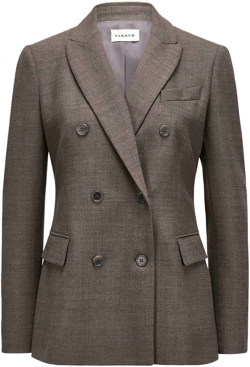 P.A.R.O.S.H. POWO DOUBLE BREASTED BLAZER BROWN Bruin