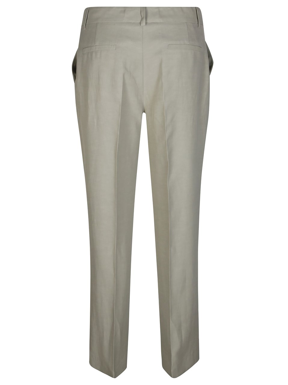 P.A.R.O.S.H. Tailored Straight-Leg Pants with Mid-Rise Waist Grijs