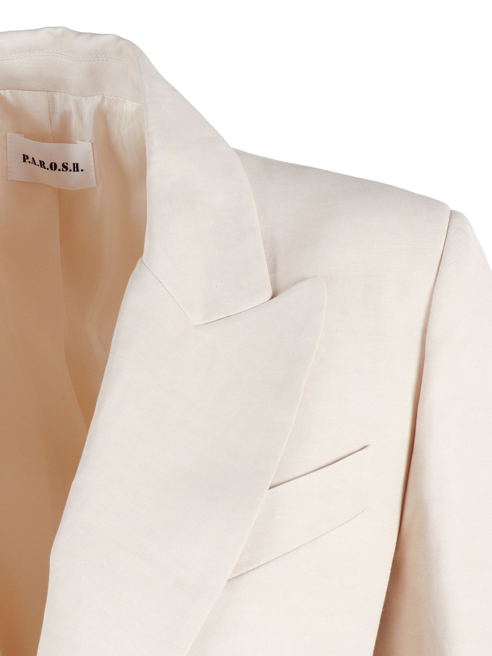 P.A.R.O.S.H. Single Breasted Structured Shoulder Blazer Neutraal