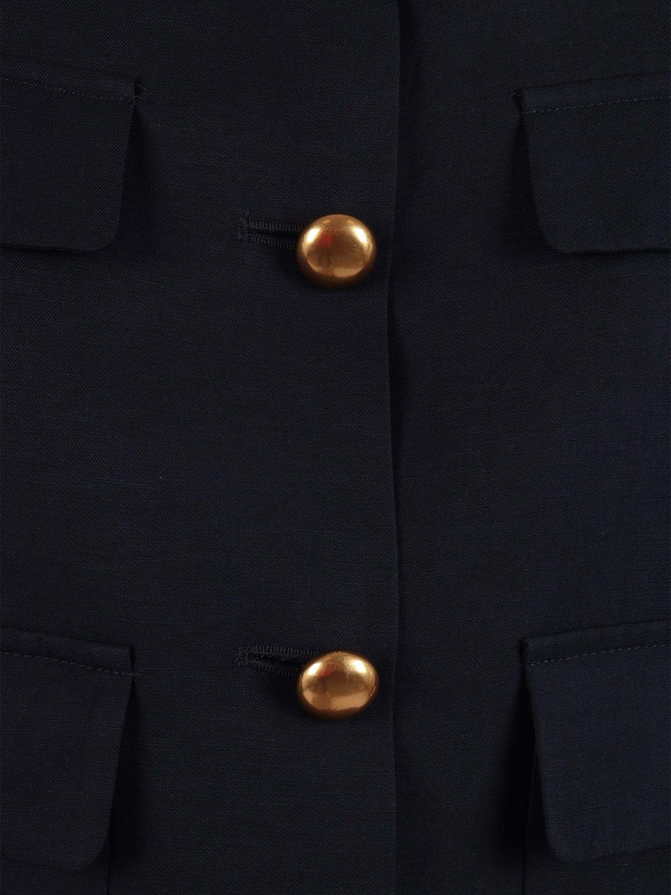P.A.R.O.S.H. Cropped Structured Gold Button Jacket Zwart