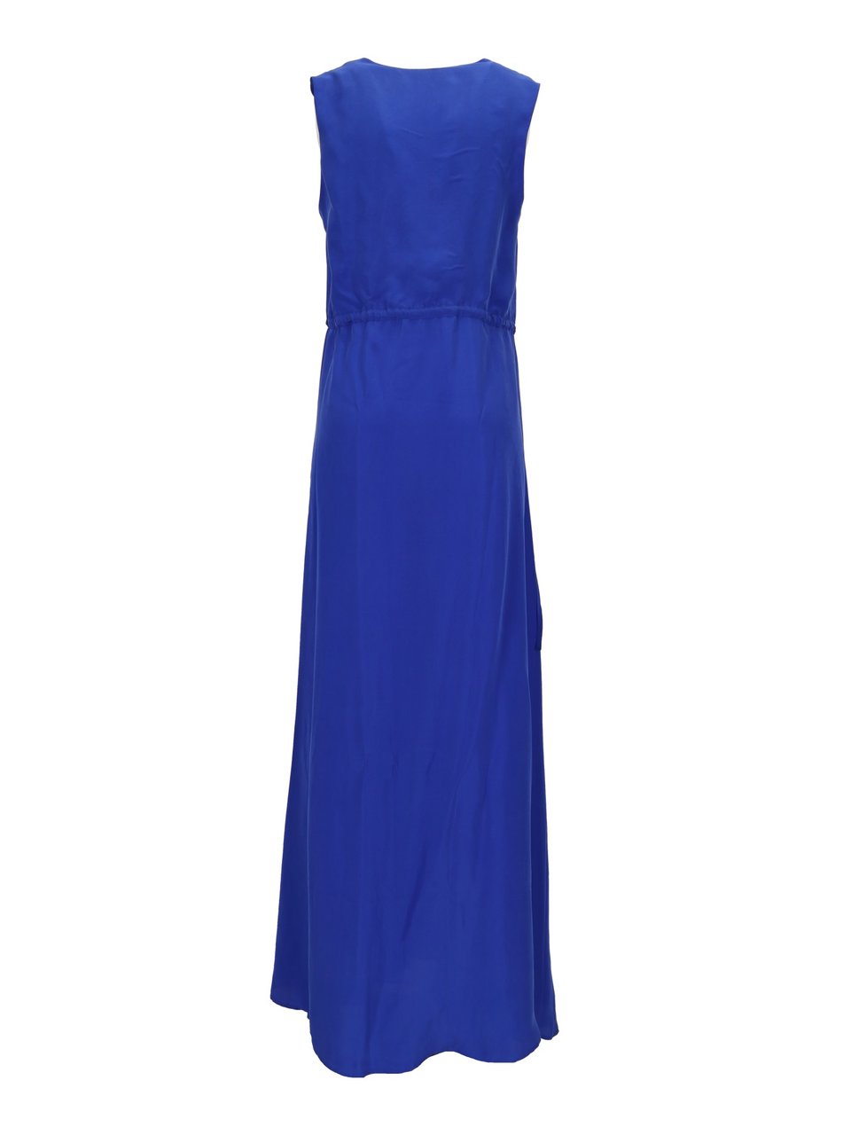 P.A.R.O.S.H. Silk Asymmetrical Gathered Midi Dress Blauw