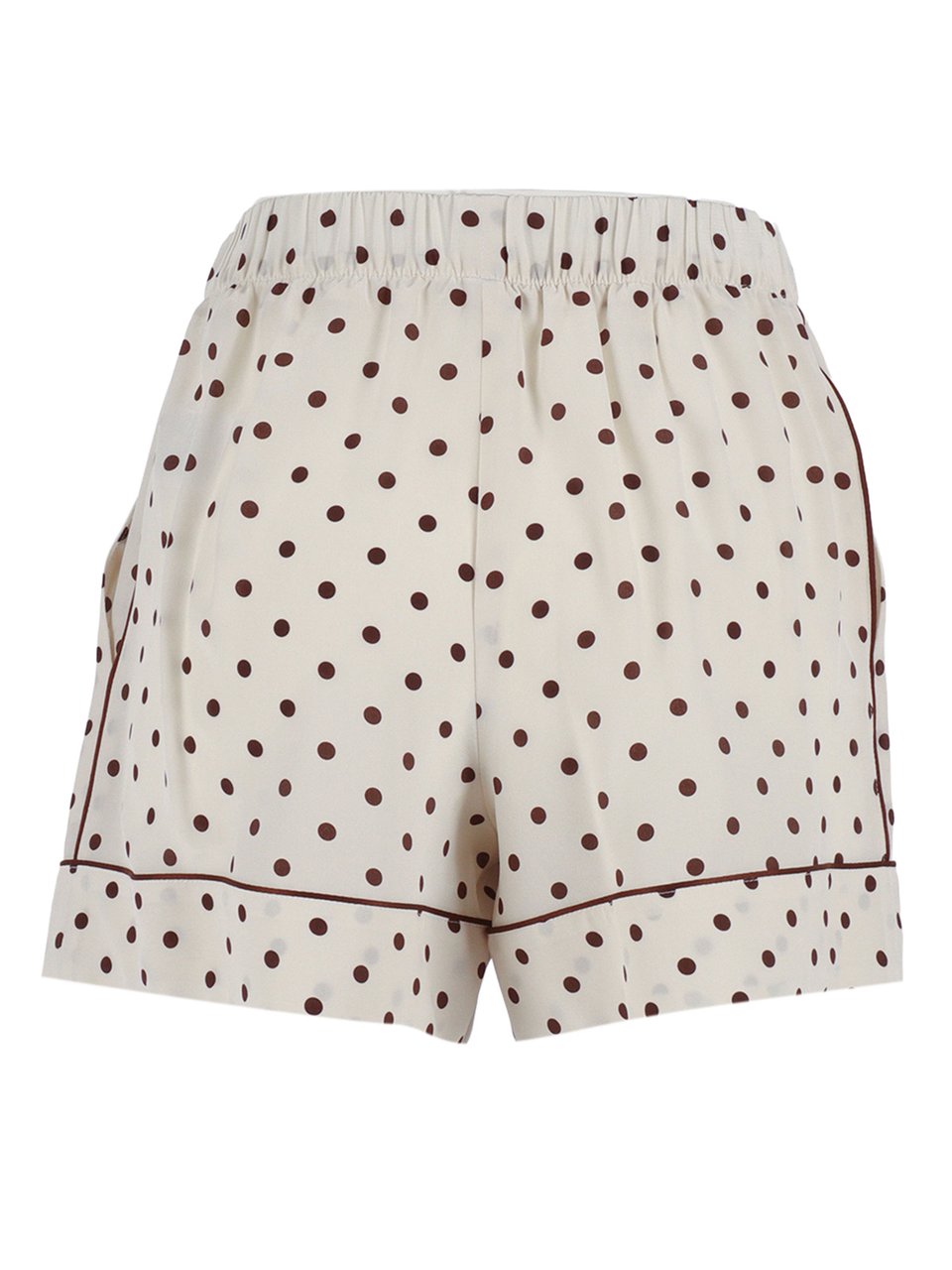P.A.R.O.S.H. Silk Polka Dot Piping Shorts Neutraal