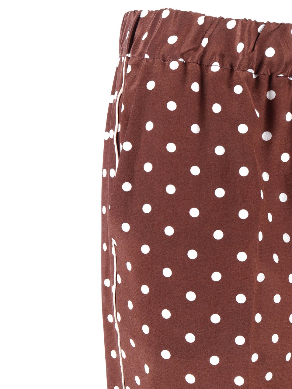 P.A.R.O.S.H. Polka Dot Silk Relaxed Straight-Leg Pants Maroon