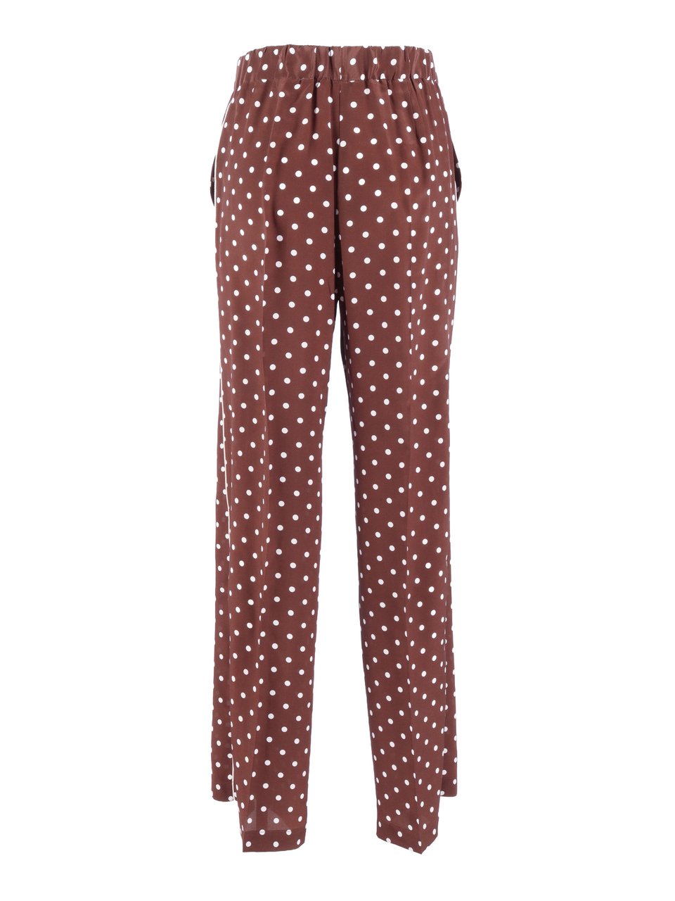 P.A.R.O.S.H. Polka Dot Silk Relaxed Straight-Leg Pants Maroon