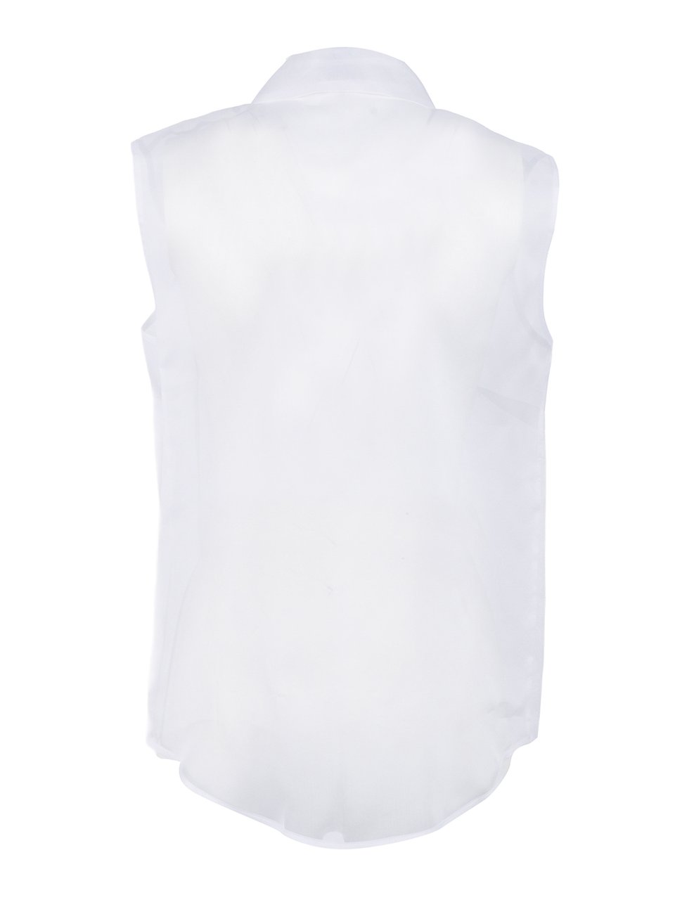 P.A.R.O.S.H. Sleeveless Silk Ruffle Blouse Wit