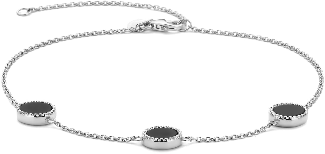 Parte di Me Brioso Cortona Giulia Enkelbandje met Onyx Zilver