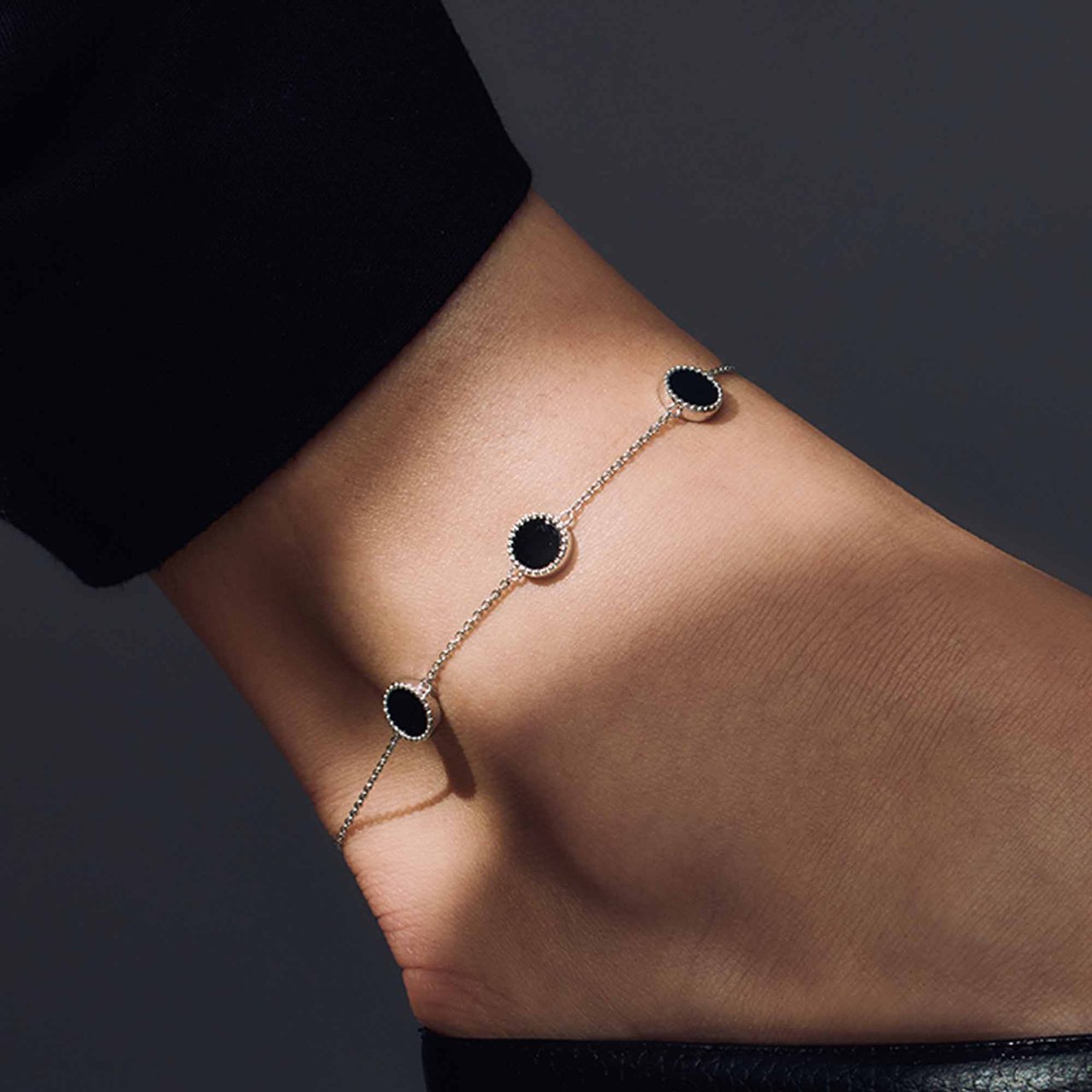 Parte di Me Brioso Cortona Giulia Enkelbandje met Onyx Zilver