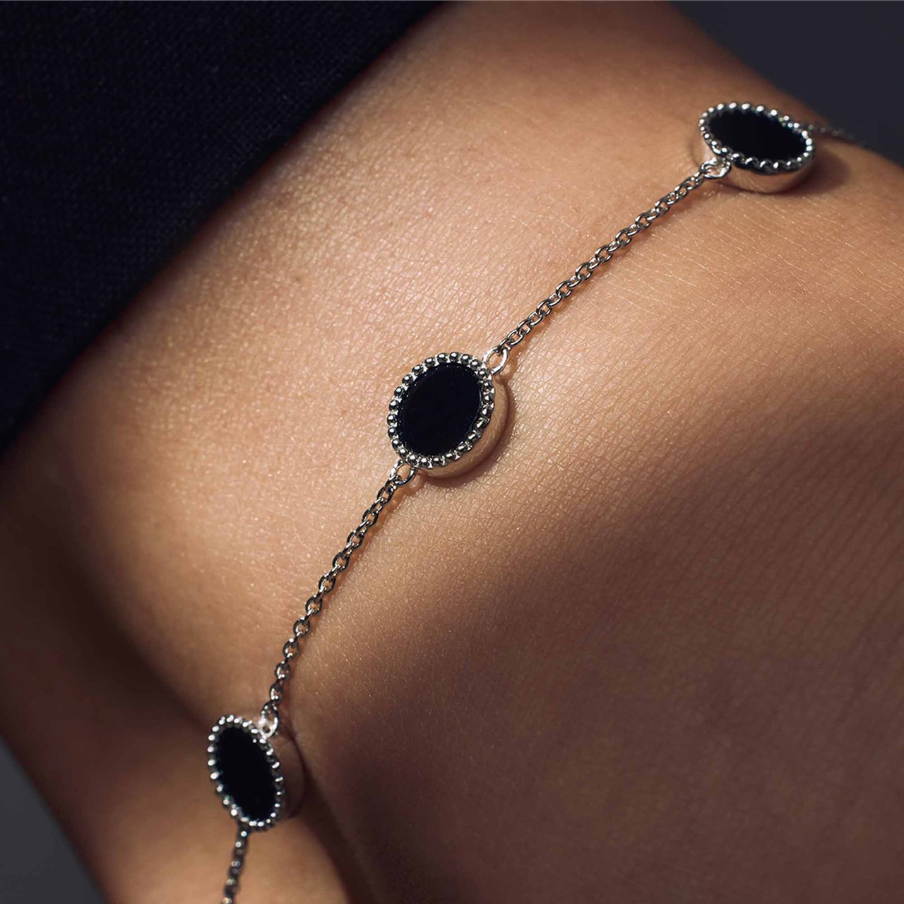 Parte di Me Brioso Cortona Giulia Enkelbandje met Onyx Zilver