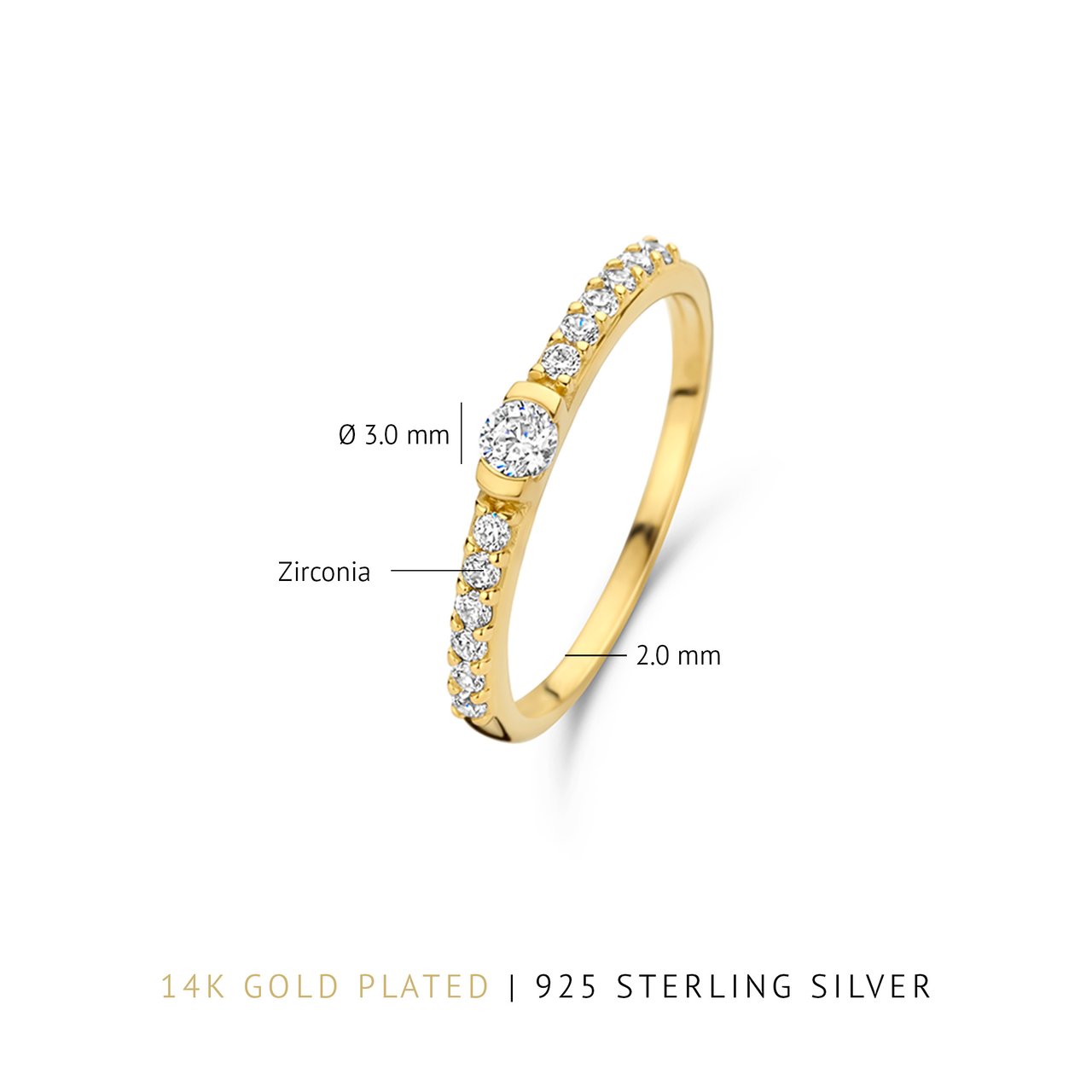 Parte di Me Santa Maria della Base Ring met Zirkonia Goud
