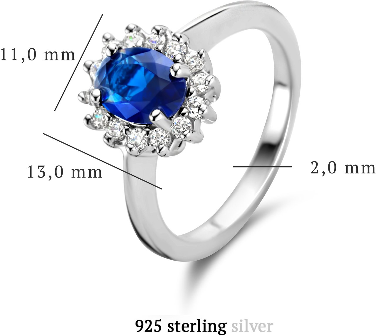 Parte di Me Mia Colore Azure Ring met Zirkonia Divers
