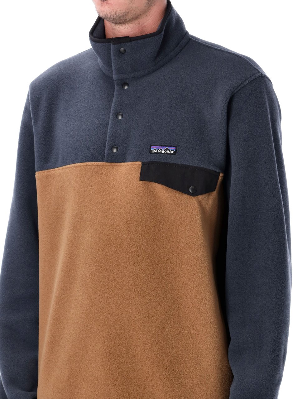 Patagonia Synch Snap Pullover Deer Brown Blue Bruin