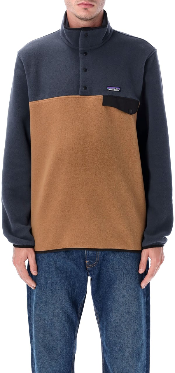Patagonia Synch Snap Pullover Deer Brown Blue Bruin