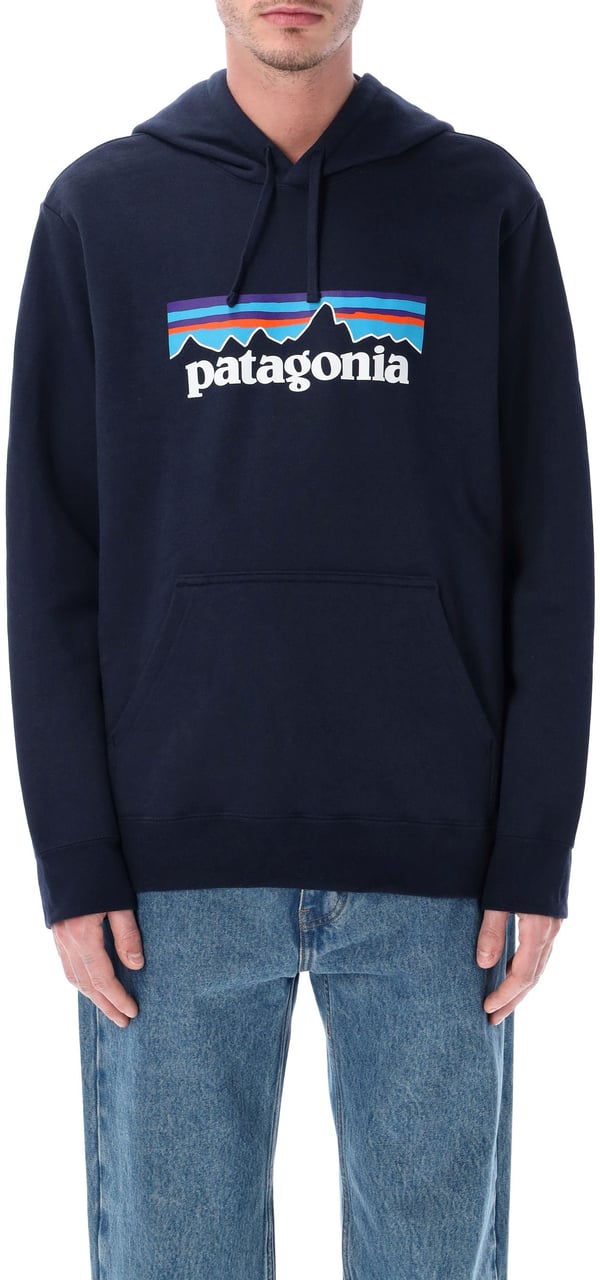 Patagonia P-6 Logo Hoodie Blu Navy