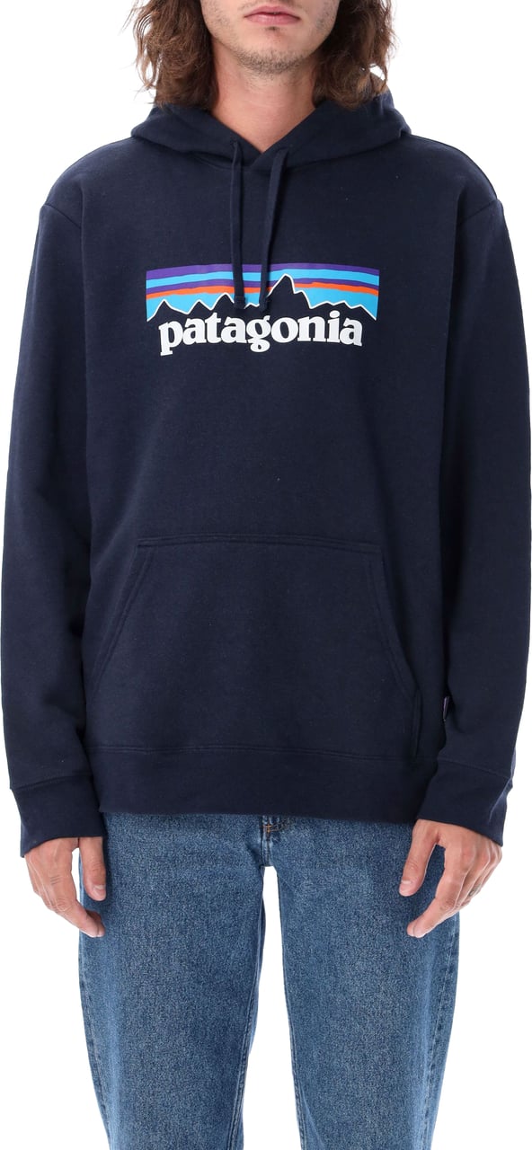 Patagonia P-6 Logo Hoodie Blu Navy