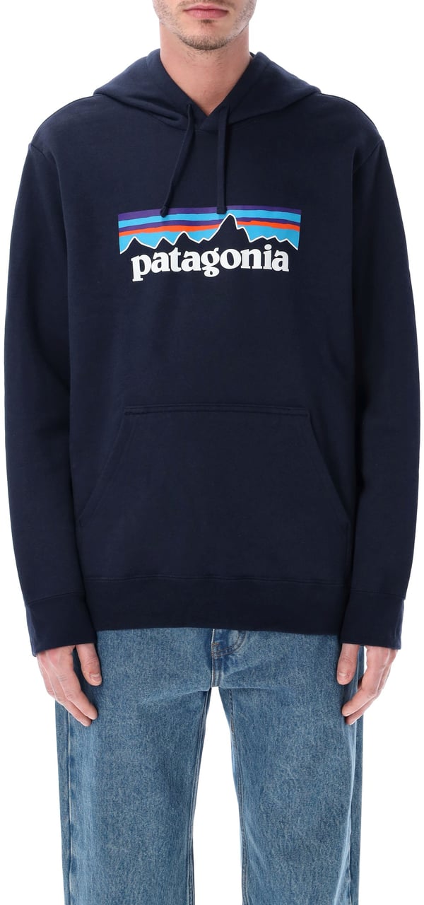 Patagonia P-6 Logo Hoodie Blu Navy
