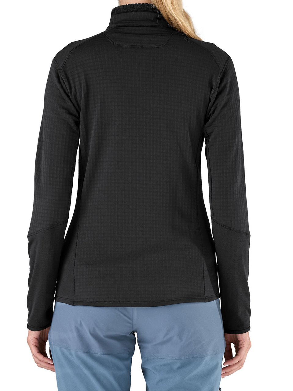 Patagonia Black R1 Jkt Fitted Textured Active Jacket Zwart