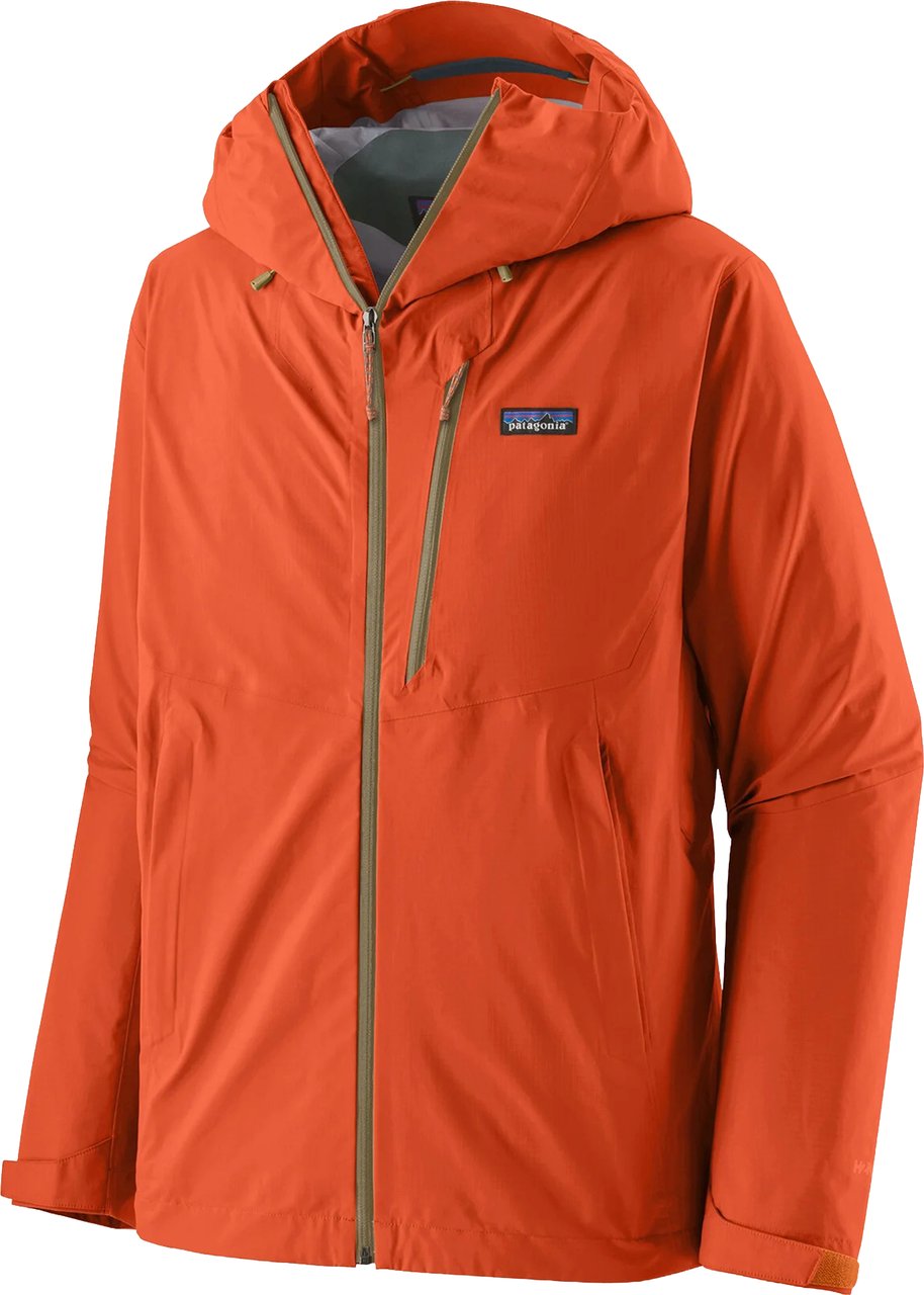 Patagonia Orange Granite Crest Rain Rain Jacket Rood