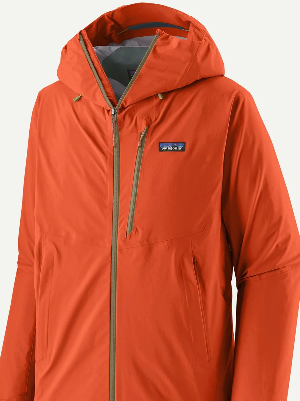 Patagonia Orange Granite Crest Rain Rain Jacket Rood