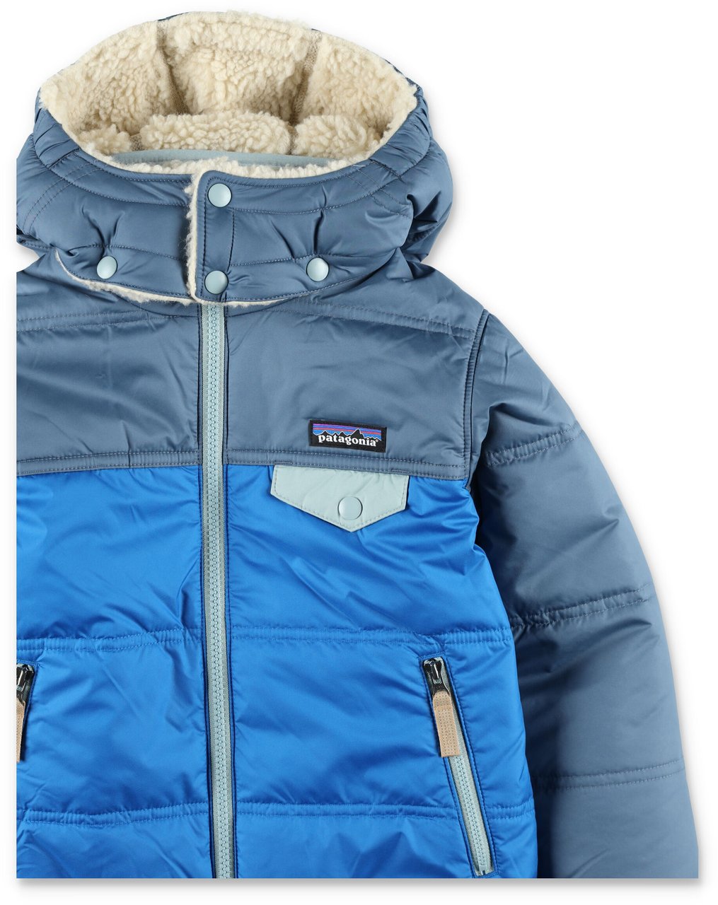 Patagonia Reversible Baby Teddy Jacket Hoodie Blue Blauw