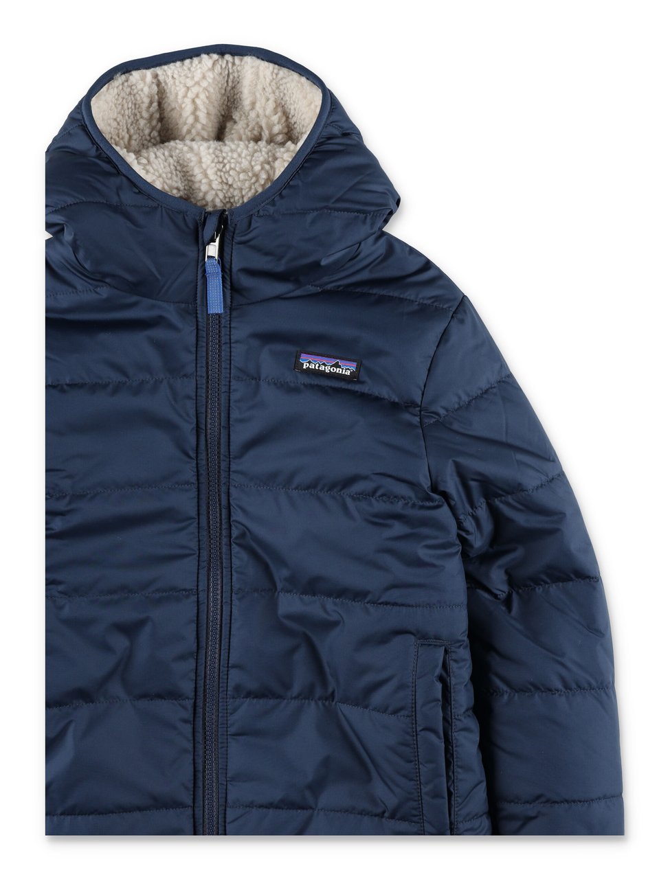 Patagonia Reversible Teddy Freddy Hoodie Jacket Blu Blauw