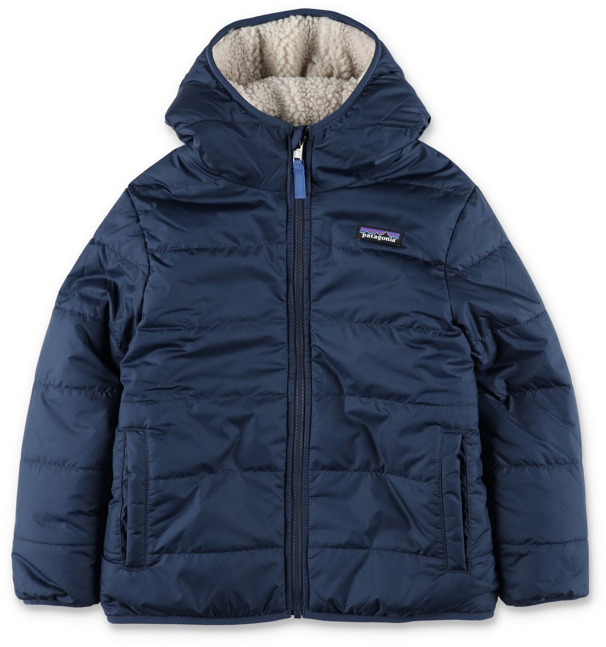 Patagonia Reversible Teddy Freddy Hoodie Jacket Blu Blauw
