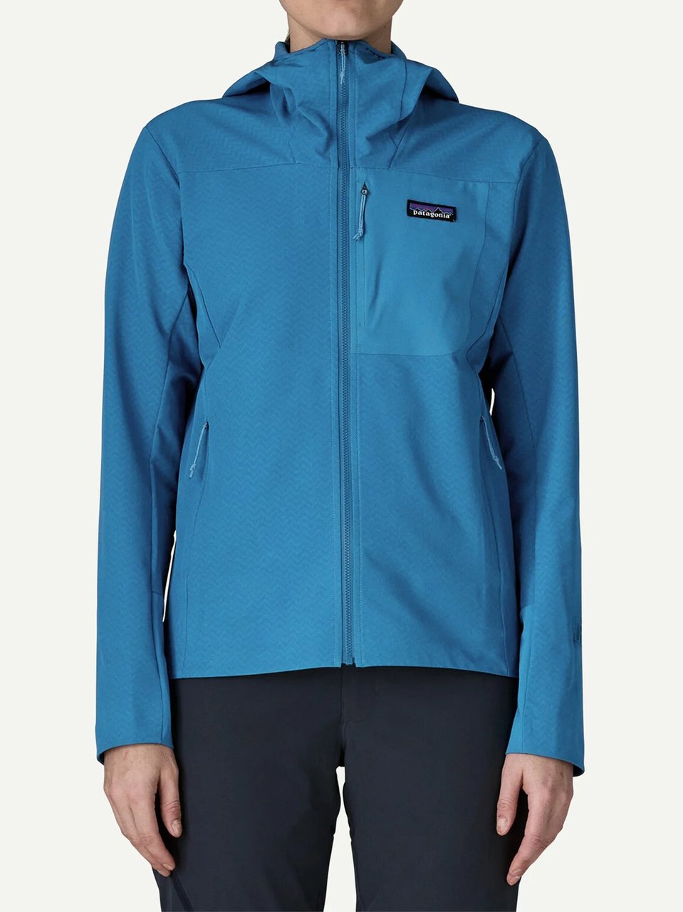 Patagonia Blue R1 Crossstrata Hoody Active Hoodie Blauw