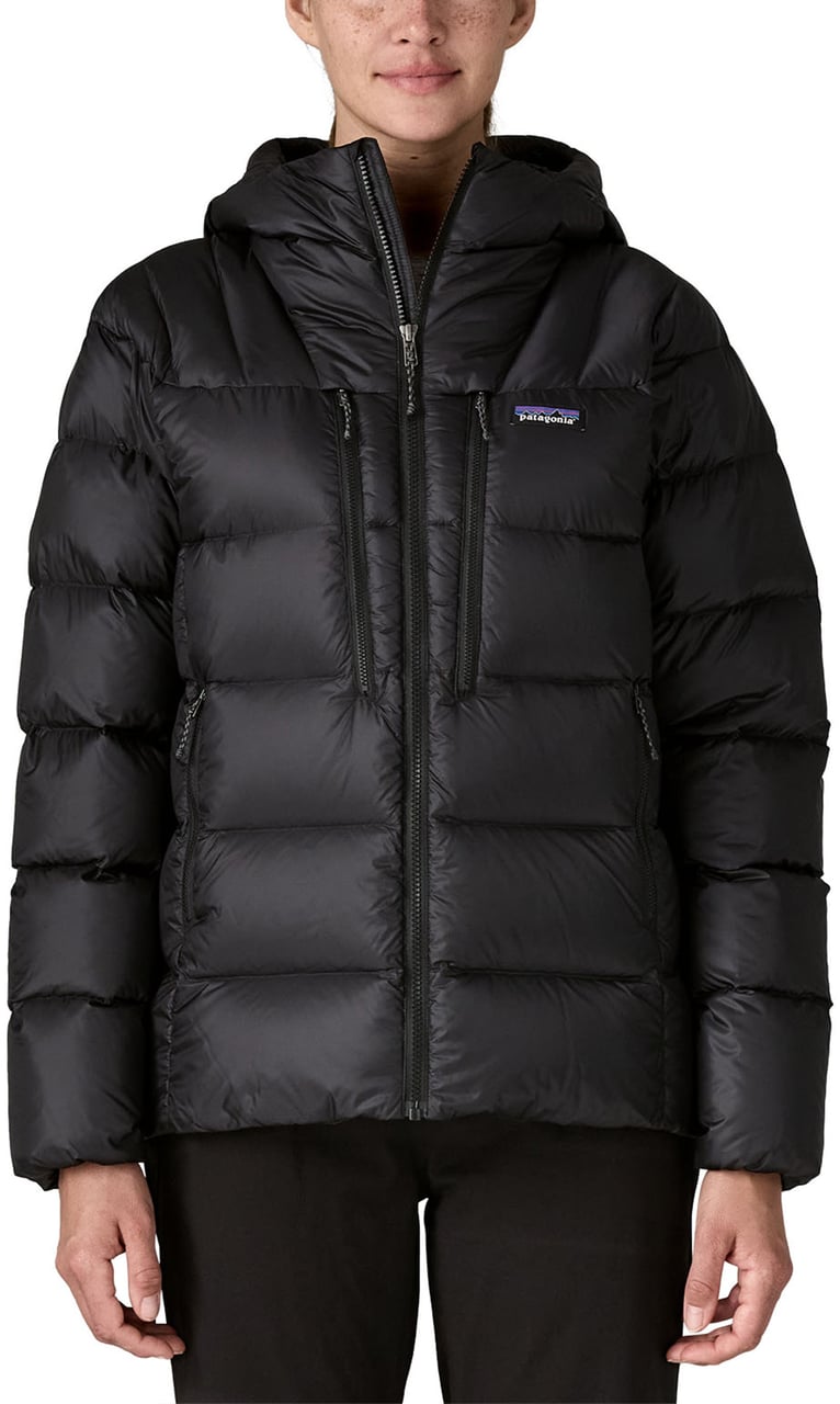 Patagonia Black Fitz Roy Down Hoody Polyester Jacket Zwart