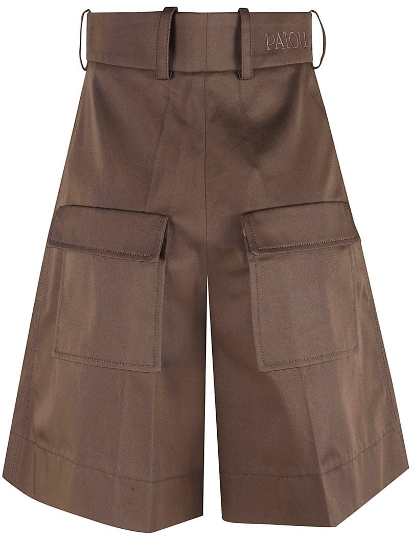 Patou Tailored Brown Shorts With High Waist Bruin