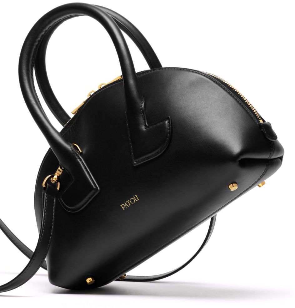 Patou Curved Black Handbag Zwart
