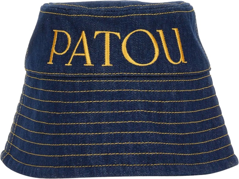 Patou Structured Bucket Hat With Embroidered Logo Blauw