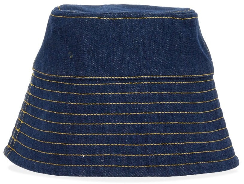 Patou Structured Bucket Hat With Embroidered Logo Blauw