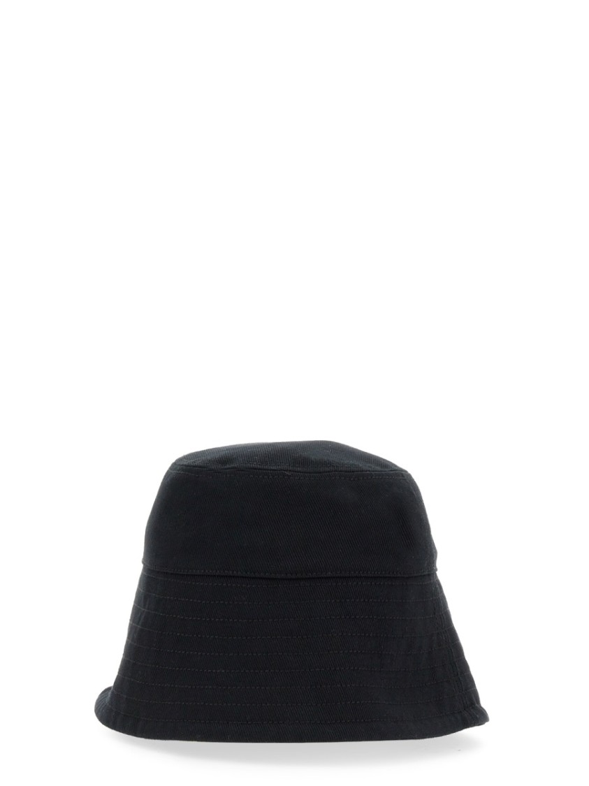 Patou Classic Black Bucket Hat With Structured Crown Zwart