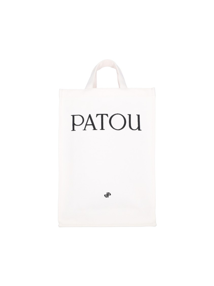 Patou Vertical Logo Tote Bag – White Wit