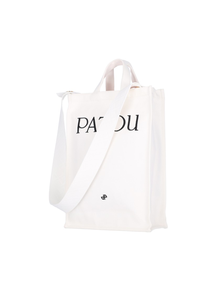 Patou Vertical Logo Tote Bag – White Wit