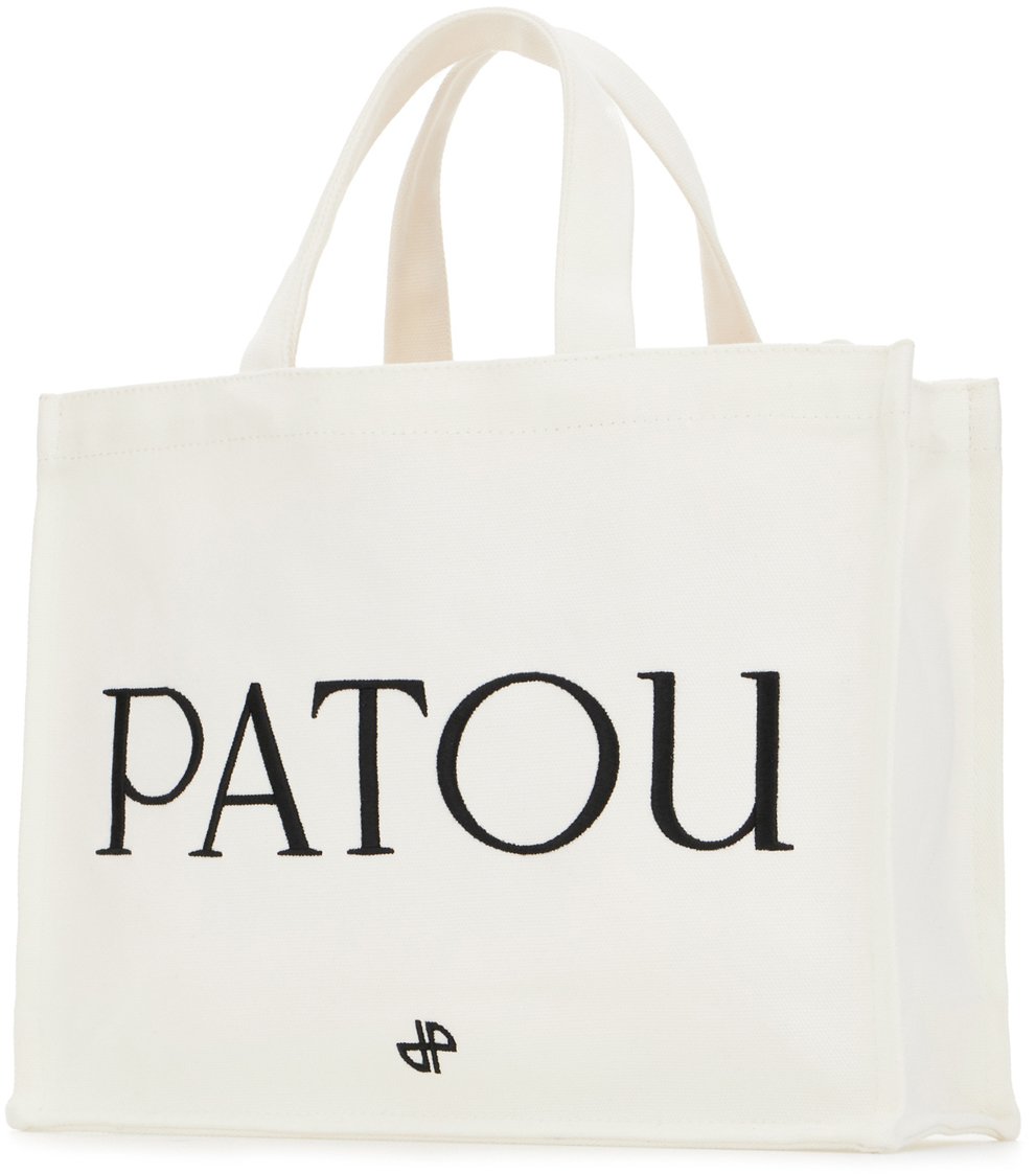 Patou Patou White canvas shopping bag Wit
