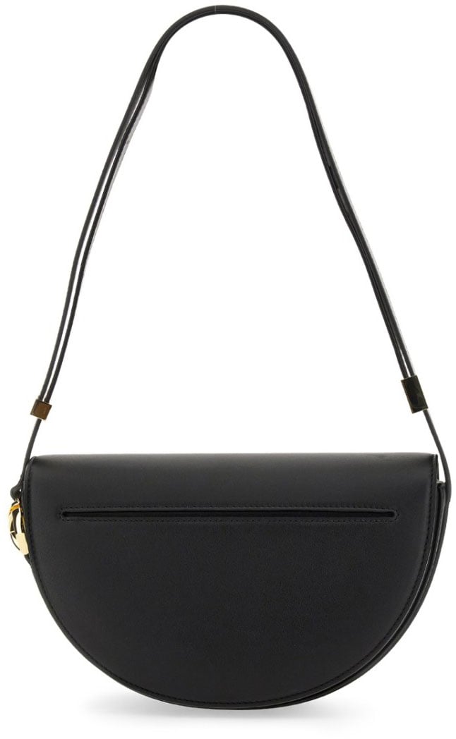 Patou Leather Shoulder Bag Zwart