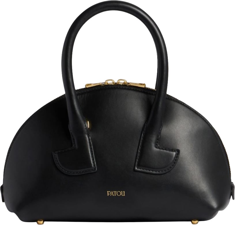 Patou Curved Black Handbag Zwart
