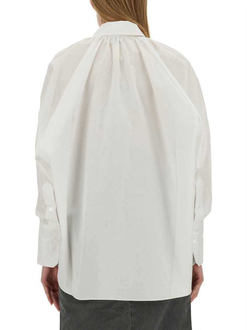 Patou Relaxed Fit Cotton Blouse With High Neck Wit