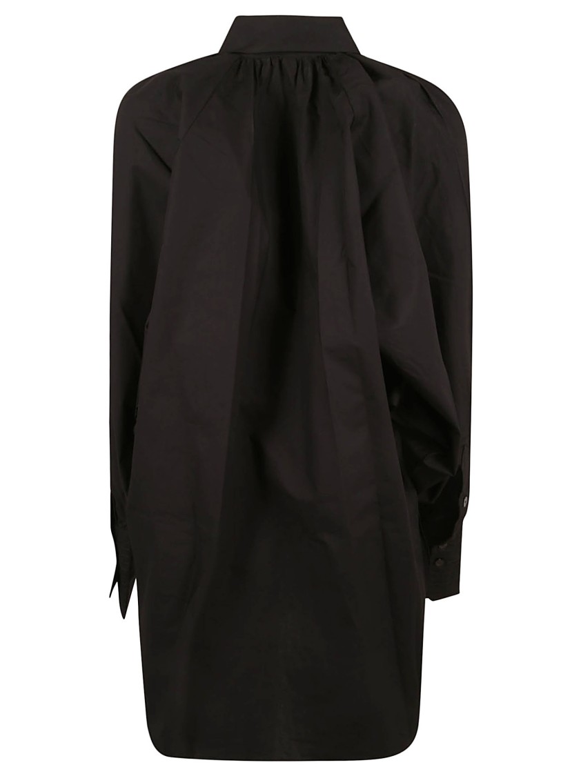 Patou Black Relaxed Fit Shirt With Classic Collar Zwart