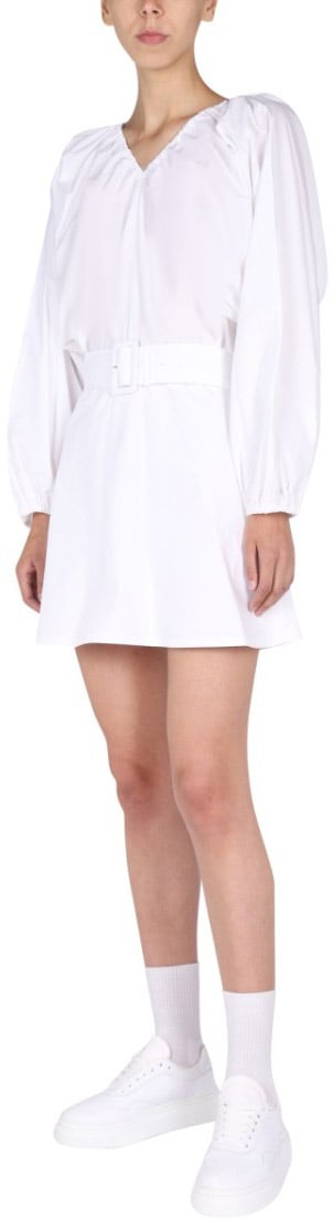 Patou Balloon Sleeves Dress Wit
