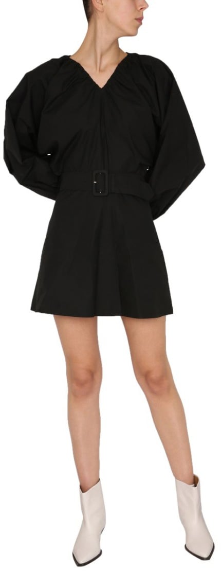 Patou Balloon Sleeves Dress Zwart