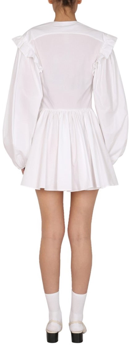 Patou V-Neck Dress With Balloon Sleeves Wit