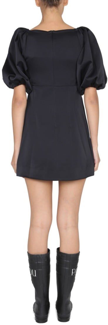 Patou Mini Dress With Balloon Sleeves Zwart