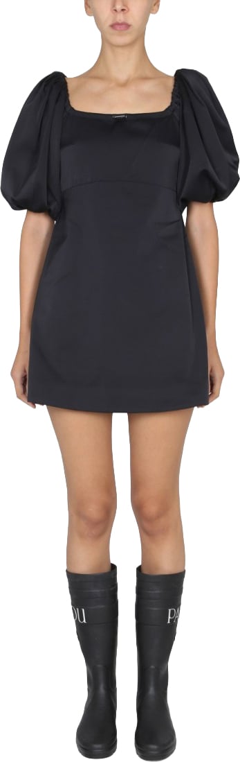 Patou Mini Dress With Balloon Sleeves Zwart
